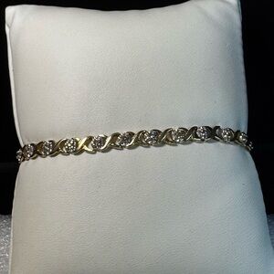 10KT Yellow Gold Diamond Tennis Bracelet